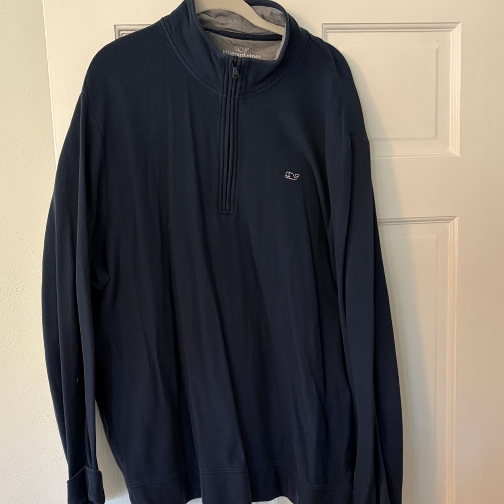 Vineyard Vines Men's Dark Blue Zip-Up Sweater